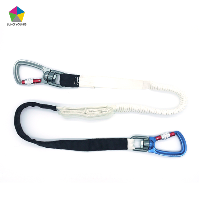 Tie Back Single Leg Shock Absorbing Lanyard Swivel Carabiner